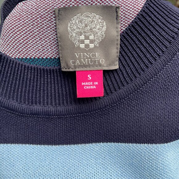 Stunning Vince Camuto Color Block Knit Sheath Dress - Picture 2 of 11